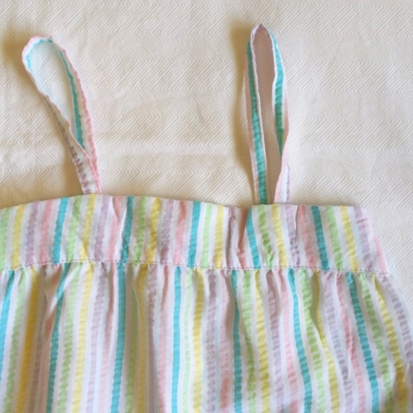joe fresh pastel rainbow stripes seersucker jumpsuit 18-24 months baby girl - Picture 5 of 9